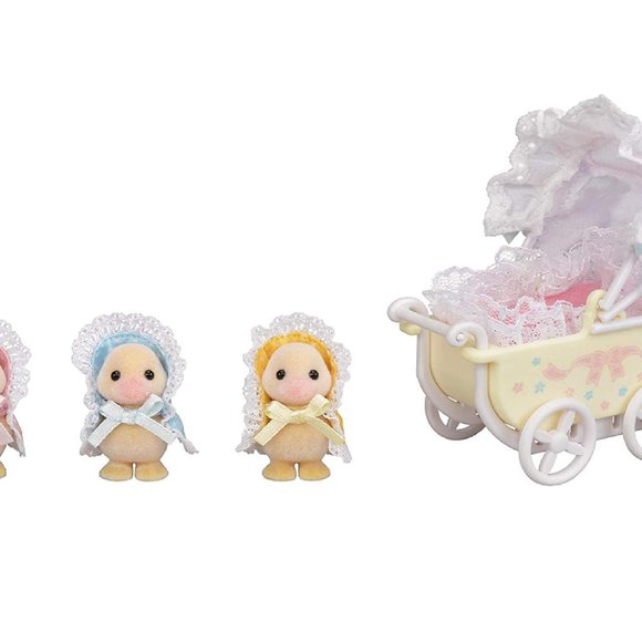 Calico Critters Baby DUCK Triplets With Pram Sylvanian Families Limited Edition - Picture 3 of 9